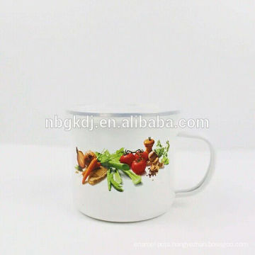 Top Quality white Promotional custom enamel milk mug